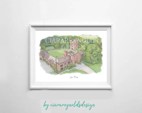 Buildings & Venues - Leez Priory Sussex Illustration