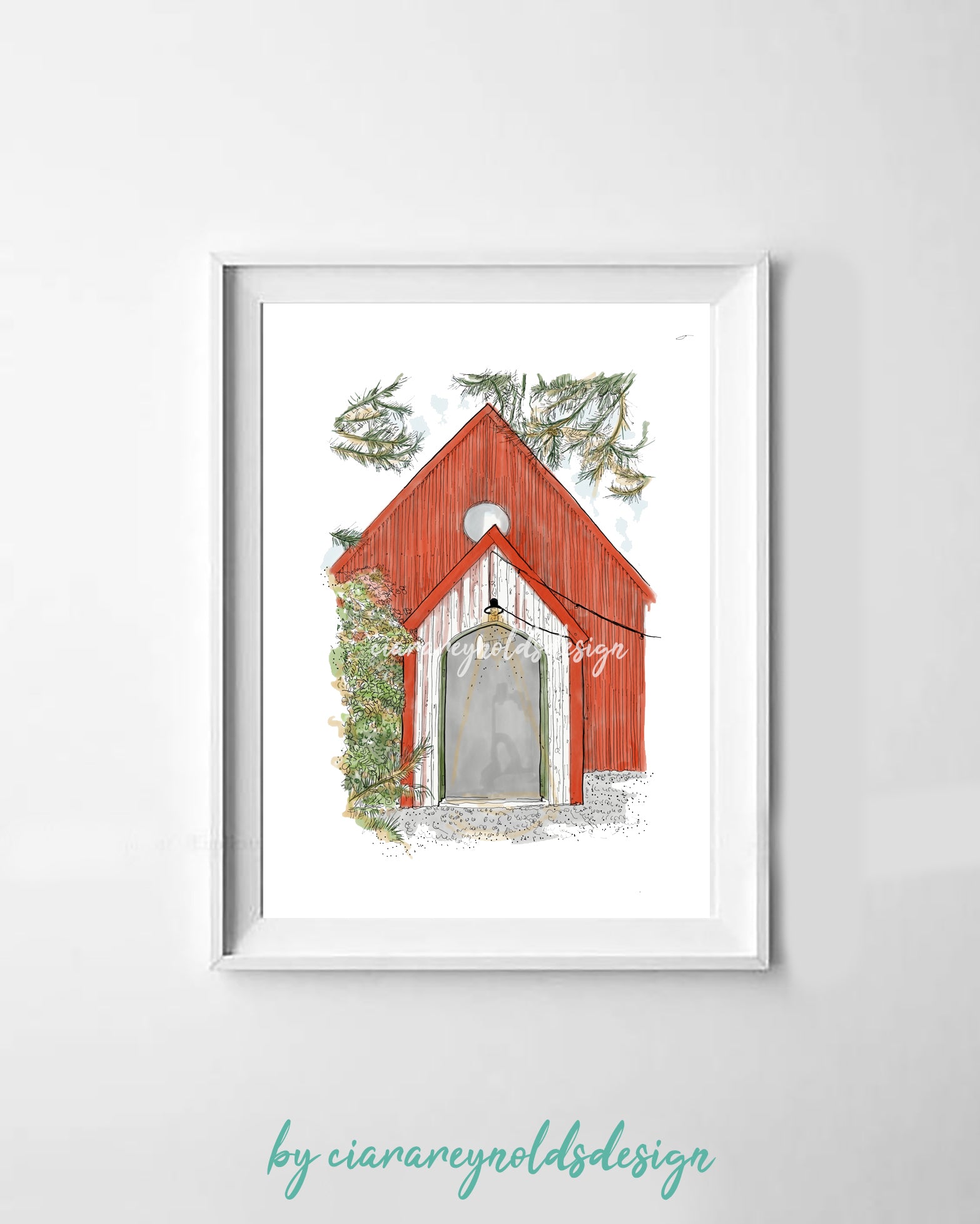 Buildings & Venues - Mount Druid Red Tin Hall Illustration