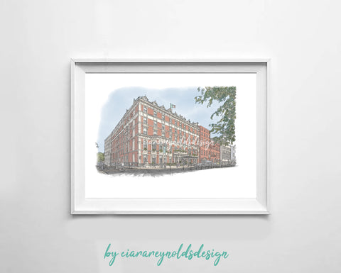 Buildings & Venues - The Shelbourne Hotel Illustration