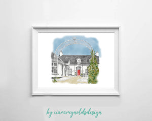 Buildings & Venues - The Red Door Hotel Illustration